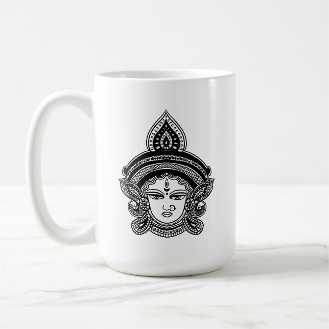 Indiska festivalen Durga Maa Hindu God Kaffemugg (Vänster)