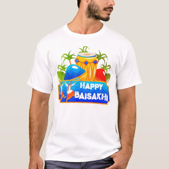 Indiska festivalen lycklig Baisakhi T Shirt (Framsida)