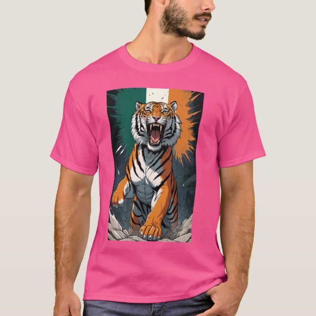 Indiska flagga Bengal tiger National animal (india T Shirt (Framsida)