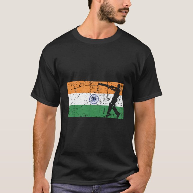 Indiska Flagga - Cricket T Shirt (Framsida)