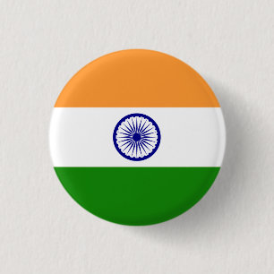 Indiska Flagga, Flagga Indien Knapp