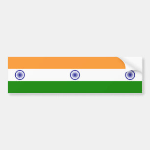 Indiska Flagga (Indien) (Sydasiatiska Land) (Bhara Bildekal