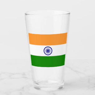Indiska Flagga (Indien) (Sydasiatiska Land) (Bhara Glaskopp