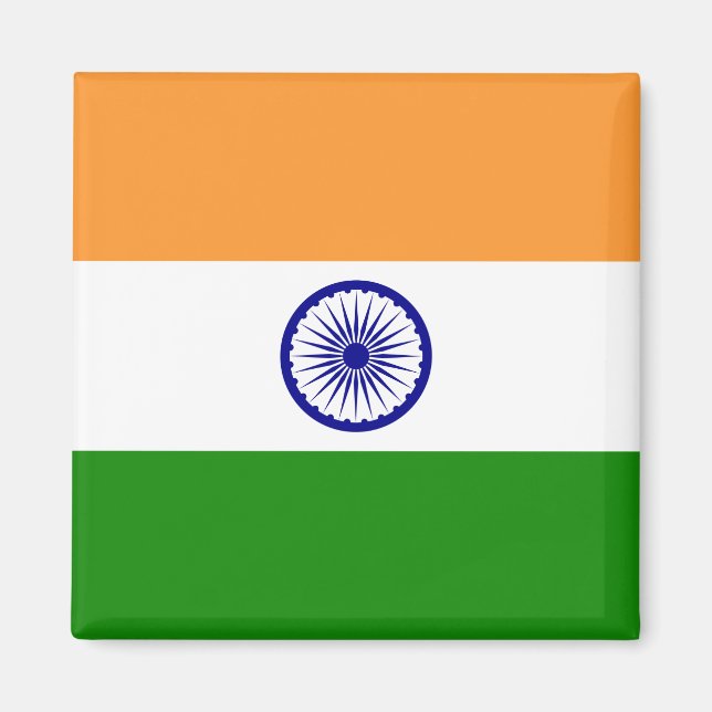 Indiska Flagga (Indien) (Sydasiatiska Land) (Bhara Magnet (Framsidan)