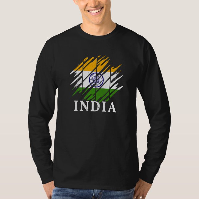 Indiska Flagga T Shirt (Framsida)