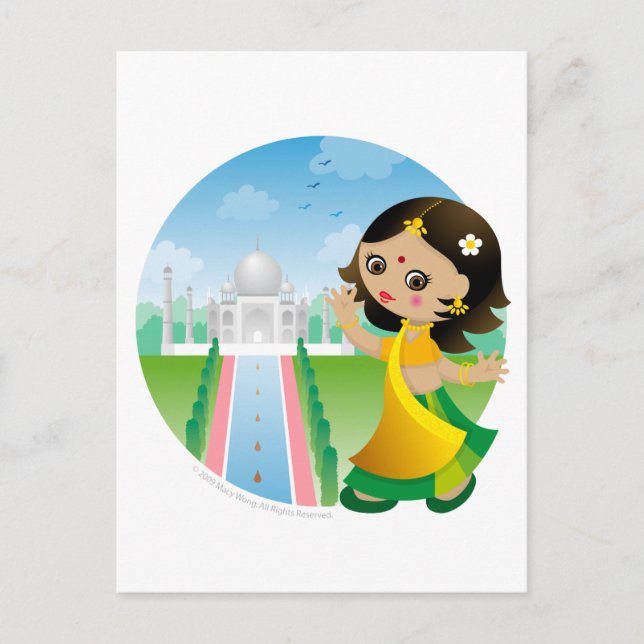 Indiska flicka vykort (Framsida)