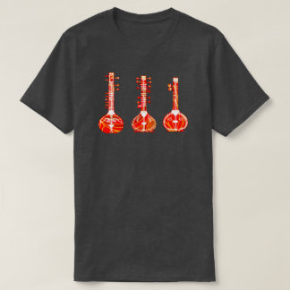 Indiska folkmusikinstrument Sitar Veena Tanpura T Shirt