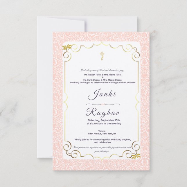 Indiska ganesha-bröllopsinbjudan inbjudningar (Framsida)