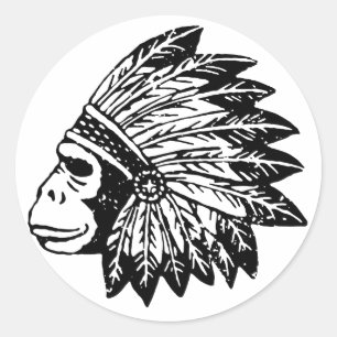 indiska Gorilla Runt Klistermärke
