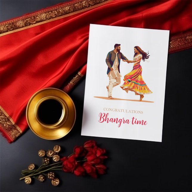 Indiska Grattisar Bhangra Dancing Card Kort (Skapare uppladdad)