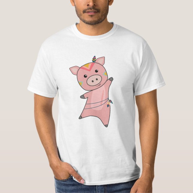 Indiska Gris-biffen Piglet Feather Piggy T Shirt (Framsida)