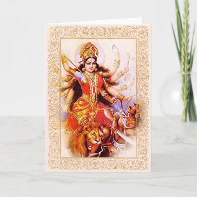 Indiska gudar/Morsa Durga - gratulationskort Kort (Framsida)