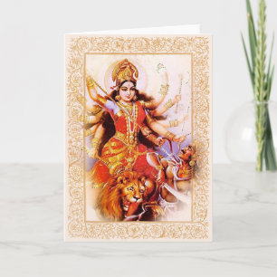 Indiska gudar/Morsa Durga - gratulationskort Kort