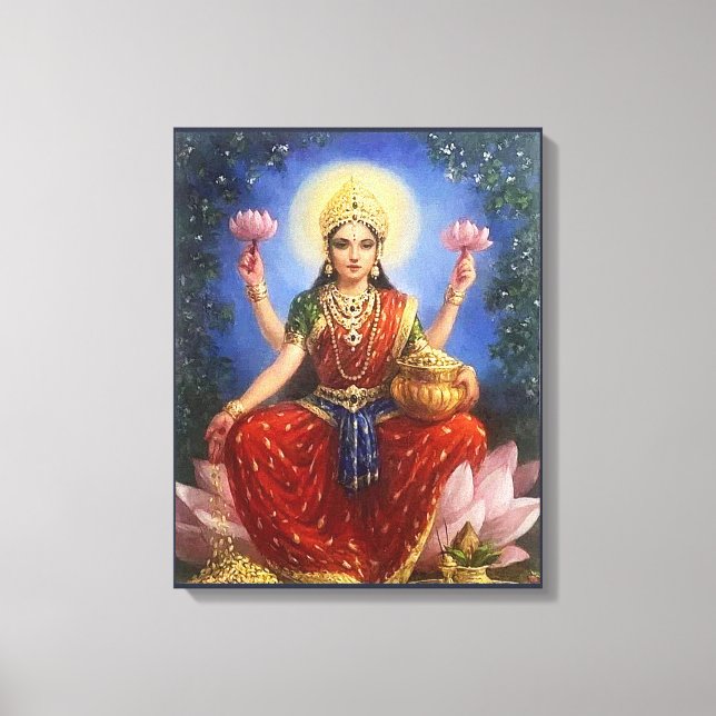 Indiska gudinna Morsa Lakshmi - Wrapped Canvas (Framsida)