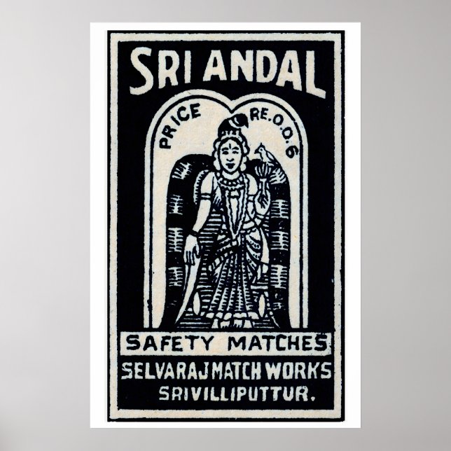Indiska gudinnan och fågeln - Tändsticksasktryck Poster (Framsidan)