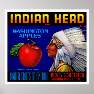 Indiska Head Washington äpplen Poster