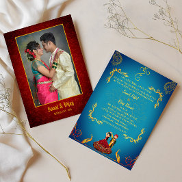 Indiska Hindu Bröllop par Image Golden Peacock Inbjudningar