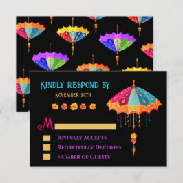 Indiska Hindu Colorful Parasol Bröllop OSA