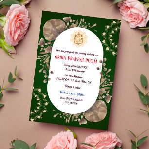 Indiska Hindu Houseuppvärmning Griha Pravesh Rusti Inbjudningar