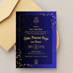 Indiska Hindu Houseuppvärmta Griha Pravesh Inbjudningar
