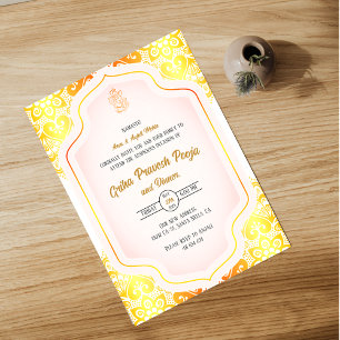 Indiska Hindu Houseuppvärmta Griha Pravesh Inbjudningar