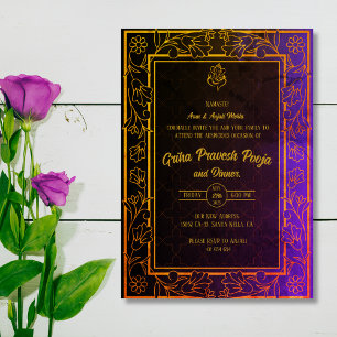 Indiska Hindu Houseuppvärmta Griha Pravesh Inbjudningar