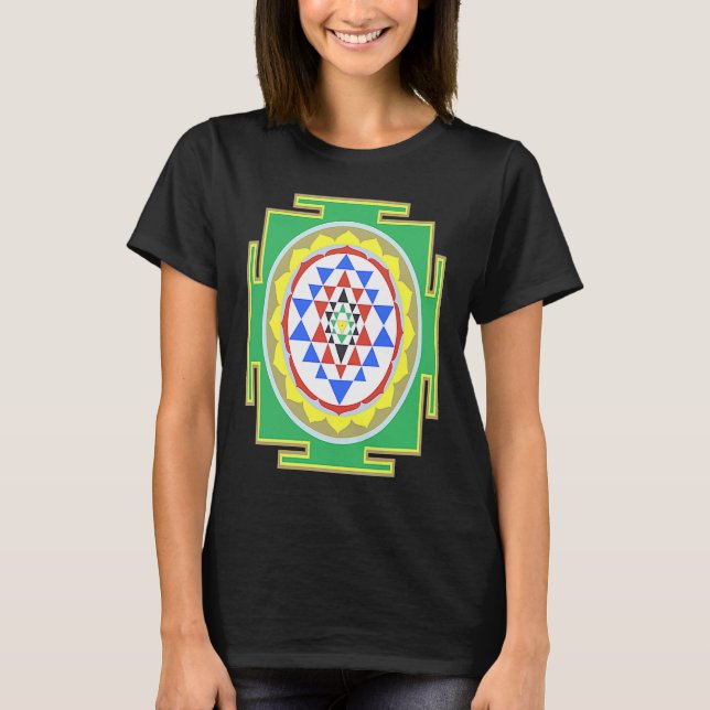Indiska hinduiska Bröllop för indianer i Sri Yantr T Shirt (Framsida)