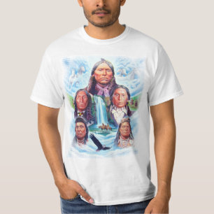 Indiska hövdingar Native American Manar White Valu T Shirt
