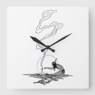 Indiska i sin ensamhet av NC Wyeth Vintage Western Fyrkantig Klocka