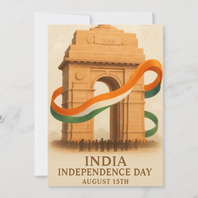 Indiska Independence day-kortet Grind Firande (Framsida)