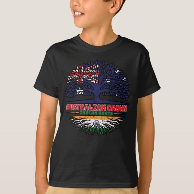 Indiska Indien Australien Australien Träd Roots Fl T Shirt (Framsida)
