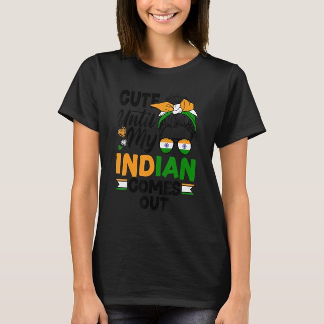 Indiska indiska Indiens Flagga Cute Tills mina ind T Shirt (Framsida)
