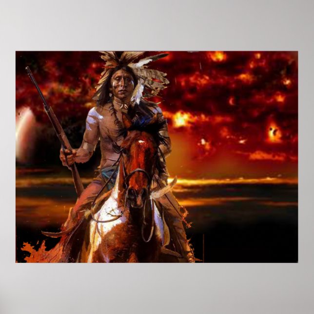 Indiska krigaren Riding genom elden Poster (Framsidan)