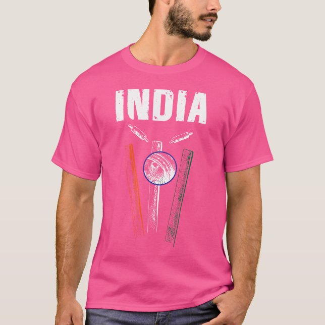 Indiska kritiken mot indiska Cricket Fläkt T Shirt (Framsida)
