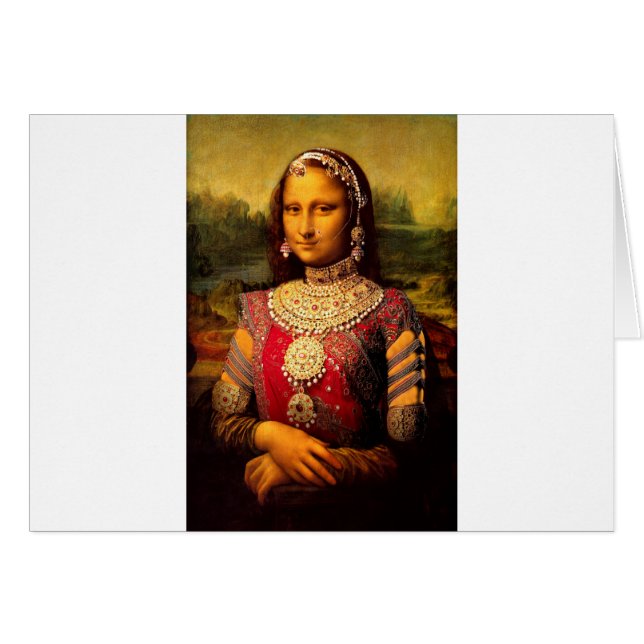 Indiska kungliga Monalisa Hälsningskort (Framsidan Horizontal)