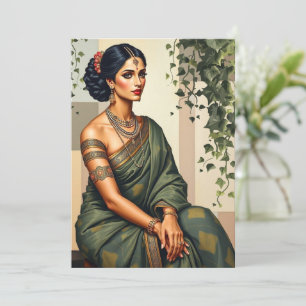Indiska kvinnokonsten Porträtt Wall Art Inbjudningar