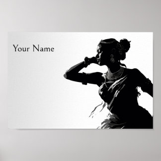 Indiska kvinnor, klassiskt Dance bharatnatyam Poster