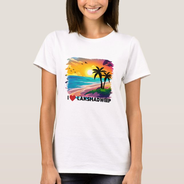 Indiska Lakshadweep-stranden Vacation Tee, Indien  T Shirt (Framsida)
