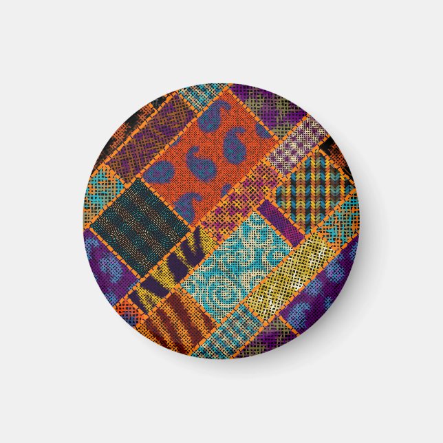 Indiska lappverk, vintage canvas. magnet (Framsidan)