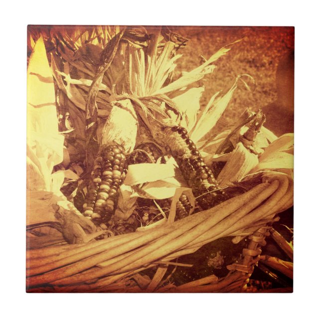 Indiska Maj i Basket-Vintagen Kakelplatta (Framsidan)