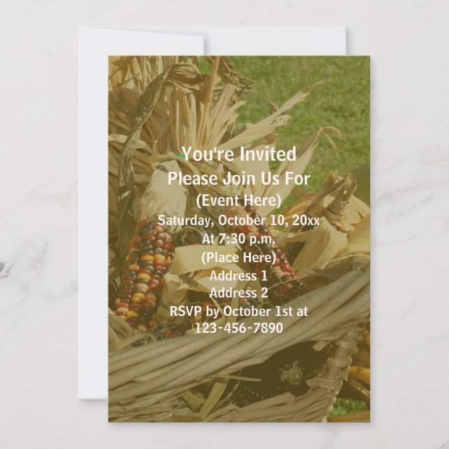 Indiska Maj Wicker Basket Fall Inbjudningar (Framsida)