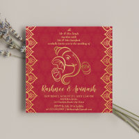 Indiska maronmodellen bröllop och guld Ganesha-mal