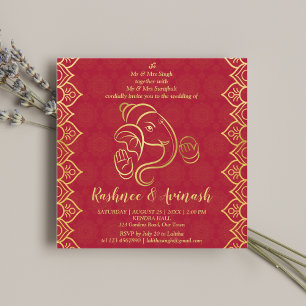 Indiska maronmodellen bröllop och guld Ganesha-mal