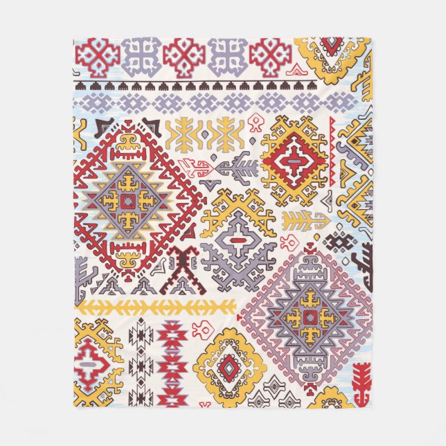 Indiska matta, paisley mandala, yoga fleecefilt (Framsidan)