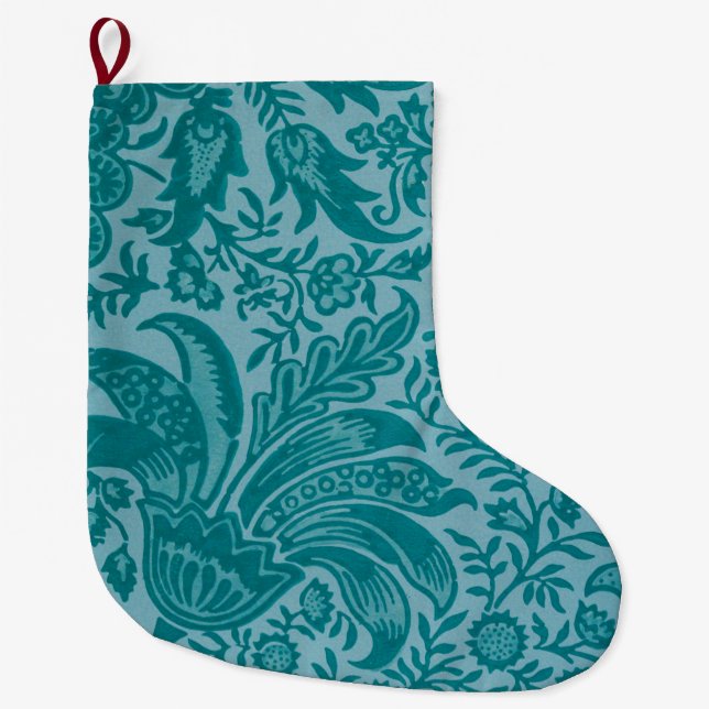 Indiska Mönster (av William Morris) Stora julen Stor Julstrumpa (Framsidan)