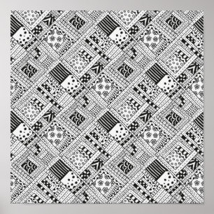 Indiska Mönster Doodle 2 Poster