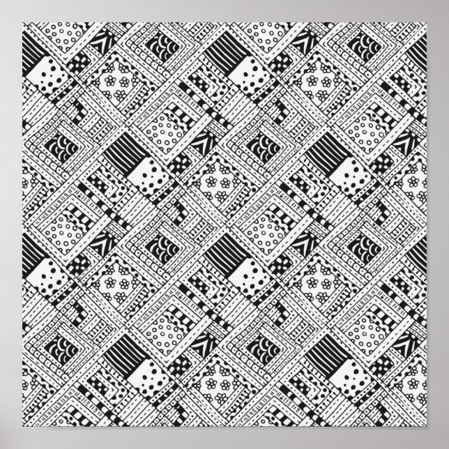 Indiska Mönster Doodle 2 Poster (Framsidan)