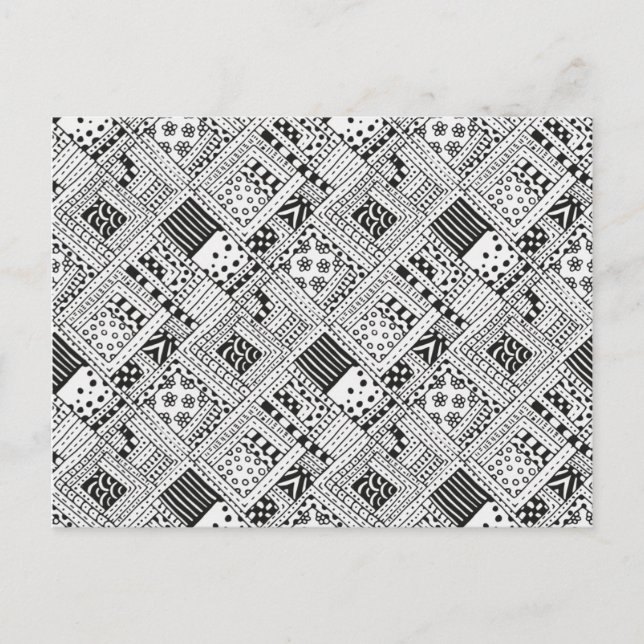 Indiska Mönster Doodle Vykort (Framsida)