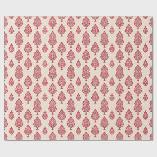 Indiska Mönster på Beige Background Wrapping Pappe Presentpapper