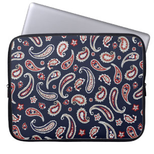 Indiska mönster, traditionell paisley på marinfl laptop fodral